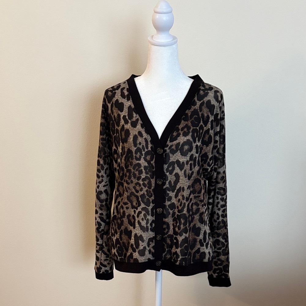 Forever 21 Animal Print Button-Up Cardigan